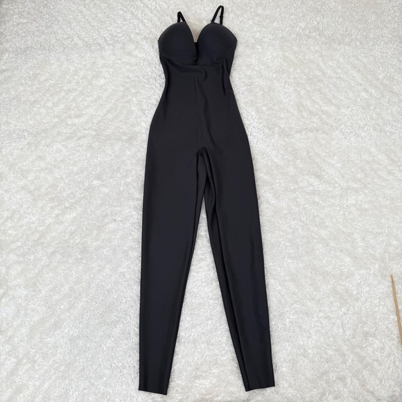 SKIMS Pants - SKIMS Women's S Small Onyx Black Catsuit Jumpsuit Ankle Stretch Sexy Club